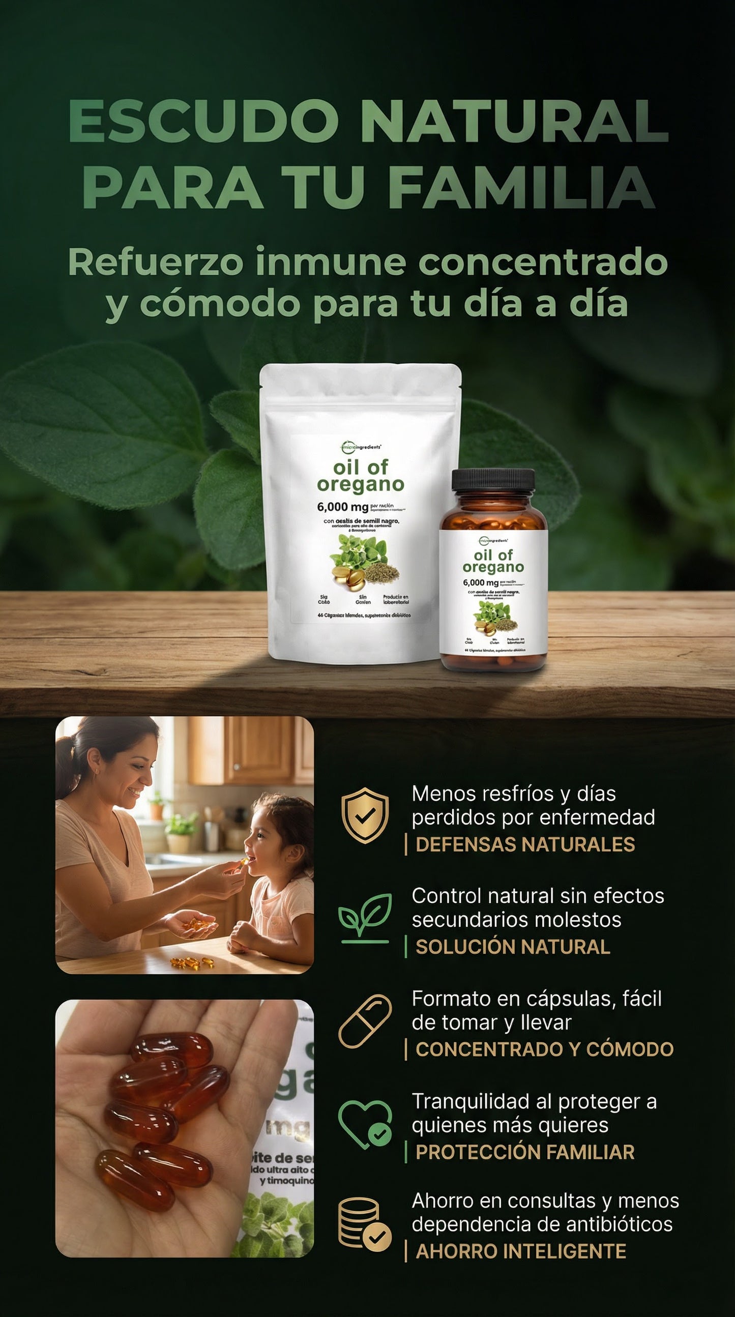 🌿 Aceite de orégano capsulas ✨ Tu bienestar comienza por dentro... y florece hacia afuera ✨