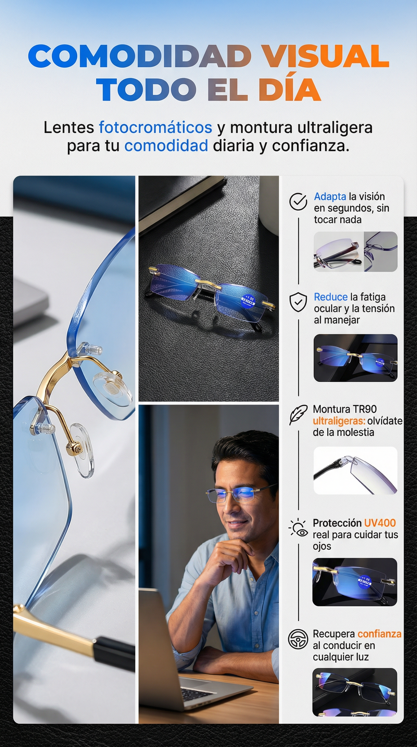 Lentes Multifocales TR90 - OFERTA 2X1 + ESTUCHE